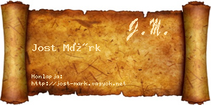 Jost Márk névjegykártya